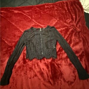 Elegant Black Lace Crop Top